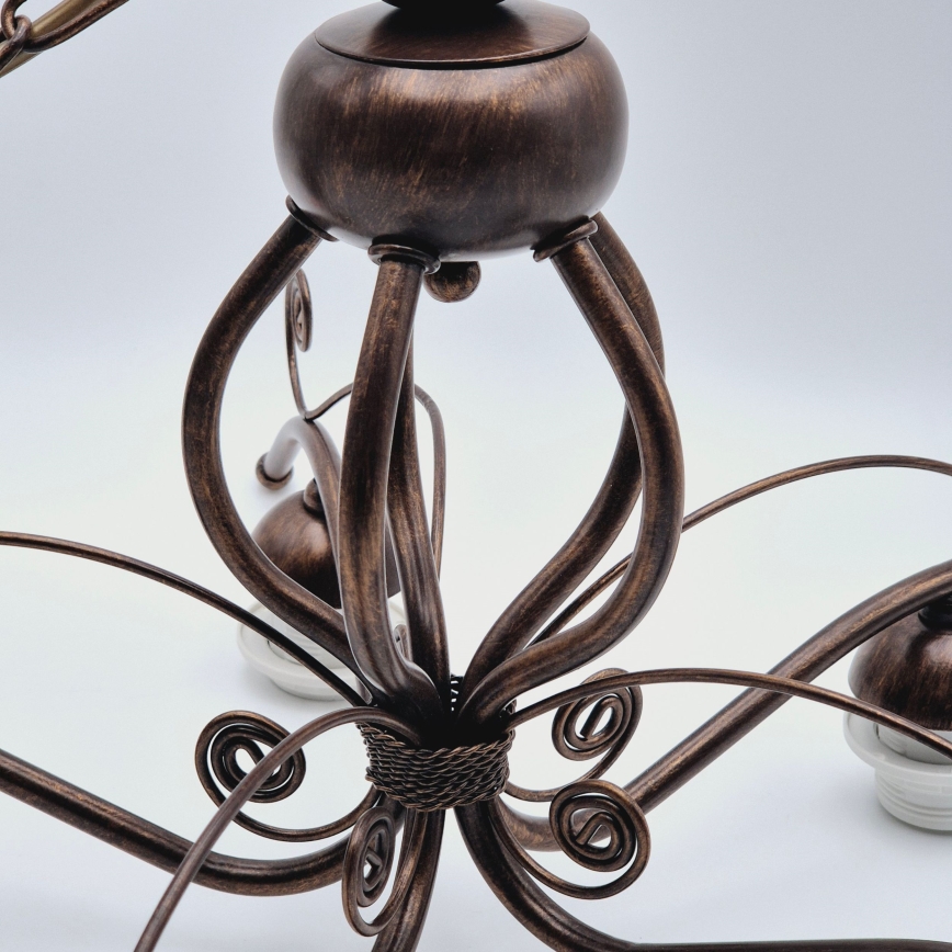 Kroonluchter aan ketting RETRO II 5xE27/60W/230V brons patina