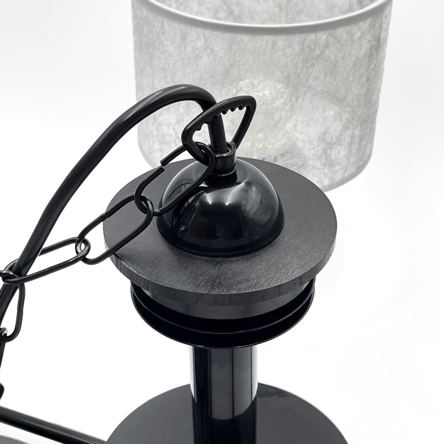 Kroonluchter aan ketting ROSA 5xE27/60W/230V zwart/grijs