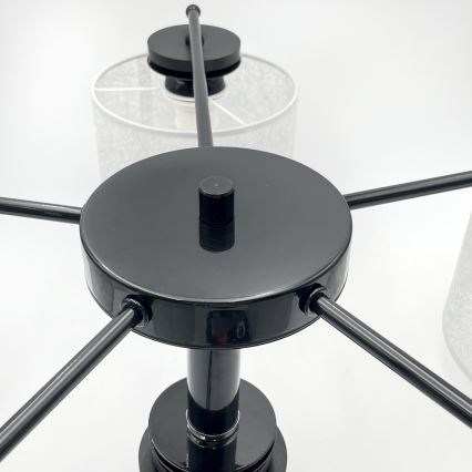 Kroonluchter aan ketting ROSA 5xE27/60W/230V zwart/grijs