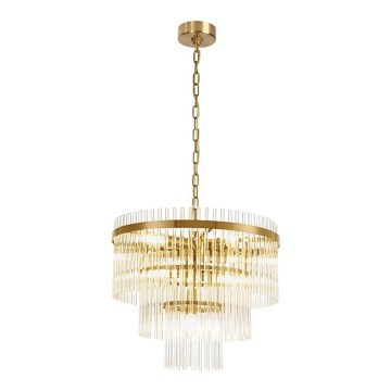 Kroonluchter aan ketting SABRINA 7xE14/40W/230V, goudkleurig