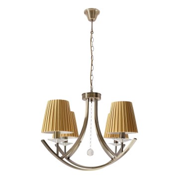 Kroonluchter aan ketting VITORIA 4xE14/40W/230V geel/messing