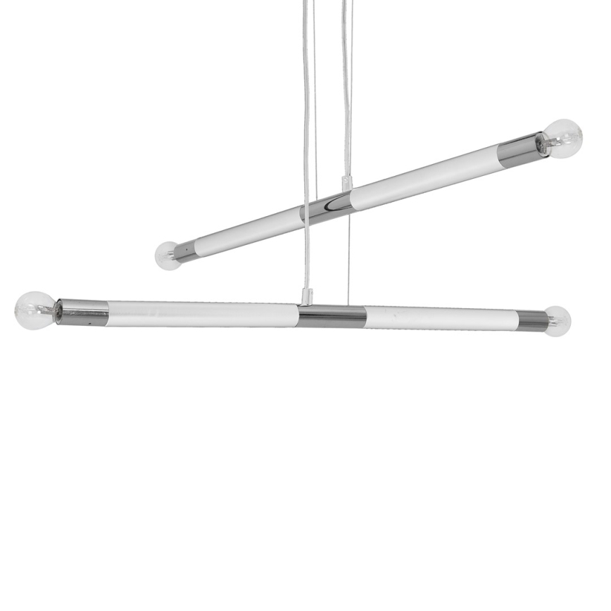 Kroonluchter aan koord BASTONE WIT 4xE14/40W/230V