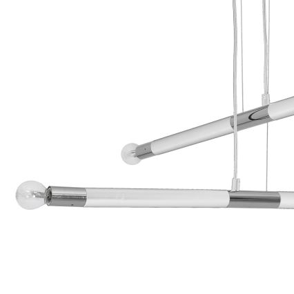 Kroonluchter aan koord BASTONE WIT 4xE14/40W/230V