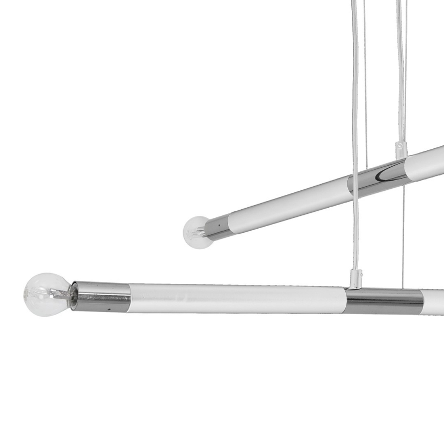Kroonluchter aan koord BASTONE WIT 4xE14/40W/230V