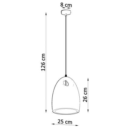 Kroonluchter aan koord BUKANO 1x E27 / 60W / 230V