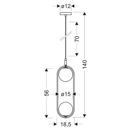 Kroonluchter aan koord CORDEL 2xG9/28W/230V