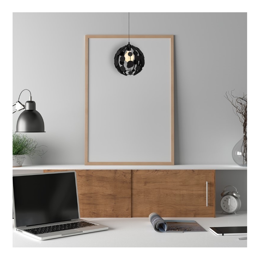 Kroonluchter aan koord GAIA 1xE27/60W/230V zwart Ø 18 cm