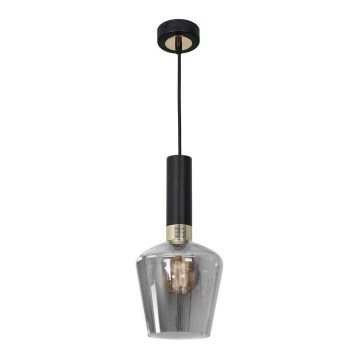 Kroonluchter aan koord ROMA ZWART 1xE27/60W/230V