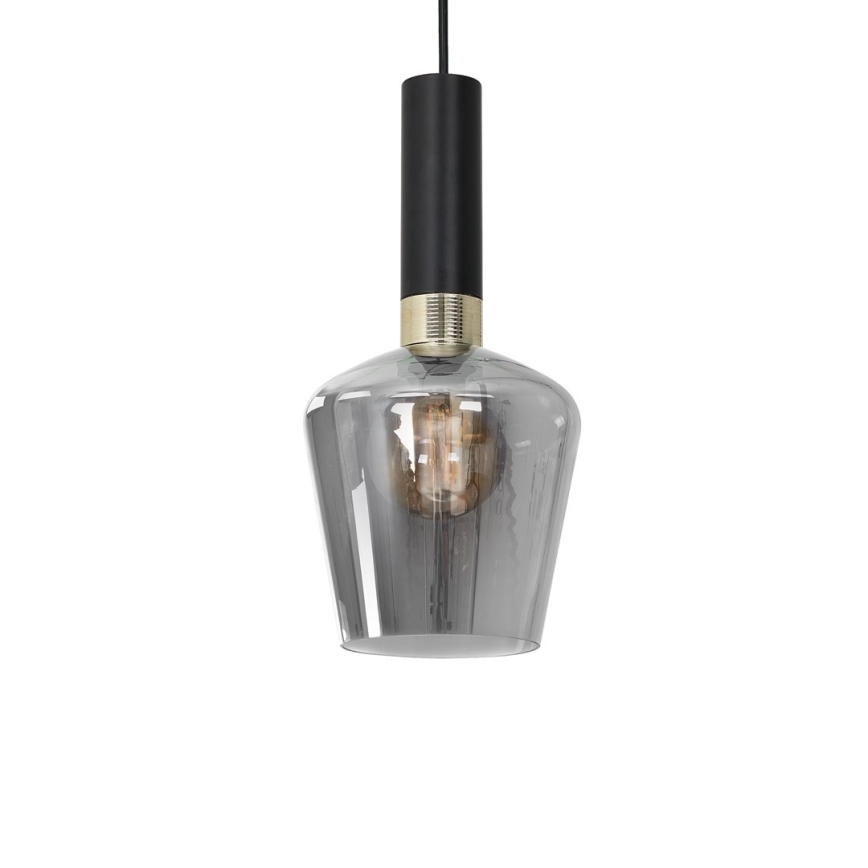 Kroonluchter aan koord ROMA ZWART 1xE27/60W/230V