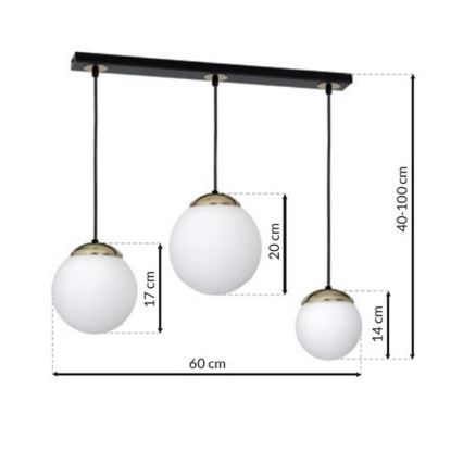 Kroonluchter aan koord SPARTA 3xE14/40W/230V