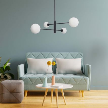 Kroonluchter aan stang DORADO 4xG9/40W/230V zwart