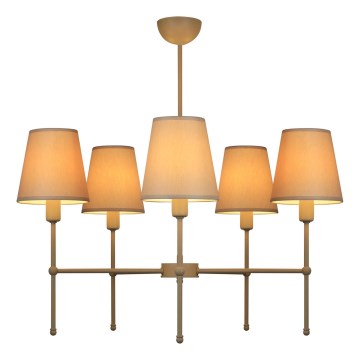 Kroonluchter aan stang MADELA 5xE14/40W/230V wit/beige