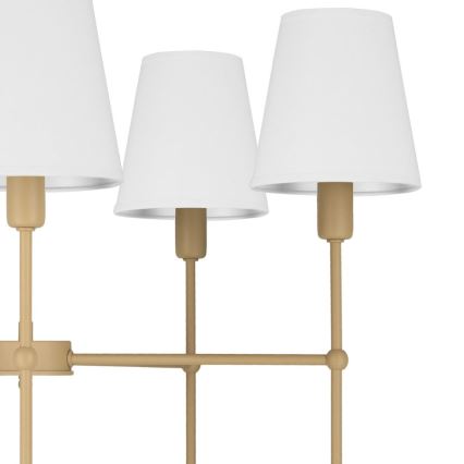 Kroonluchter aan stang MADELA 5xE14/40W/230V wit/beige