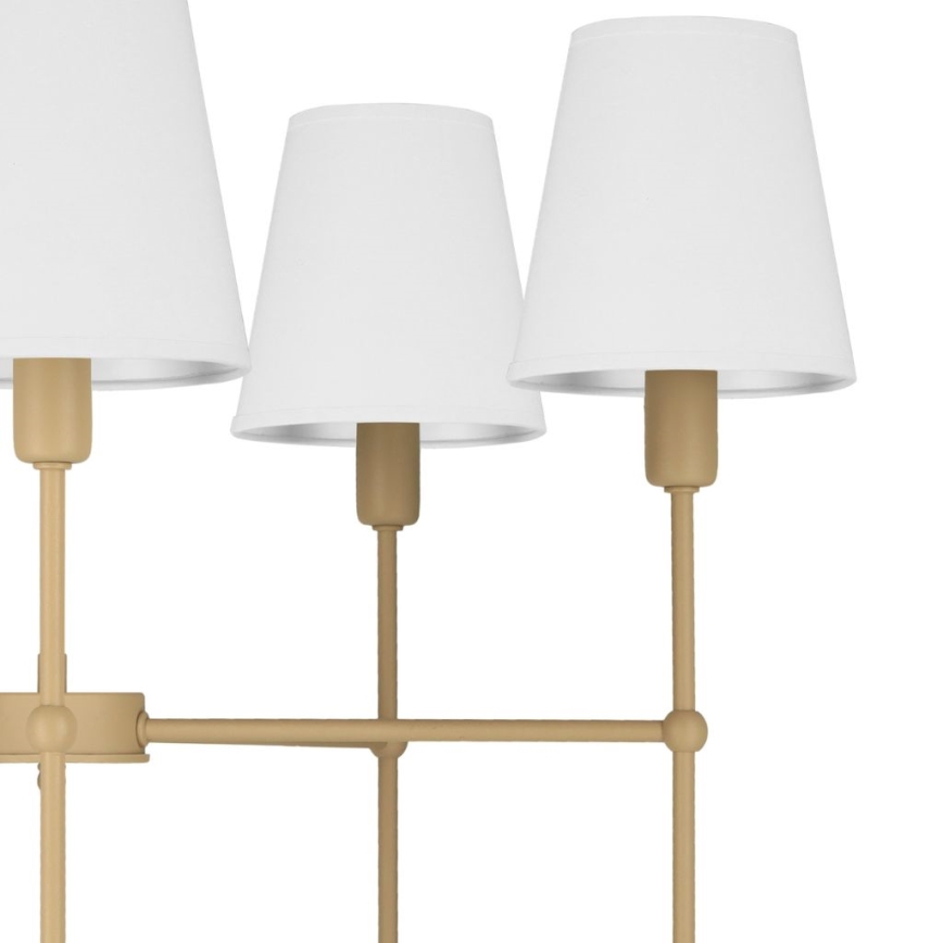 Kroonluchter aan stang MADELA 5xE14/40W/230V wit/beige