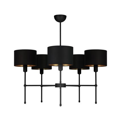 Kroonluchter aan stang MADELA 5xE14/40W/230V zwart