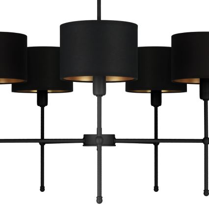 Kroonluchter aan stang MADELA 5xE14/40W/230V zwart