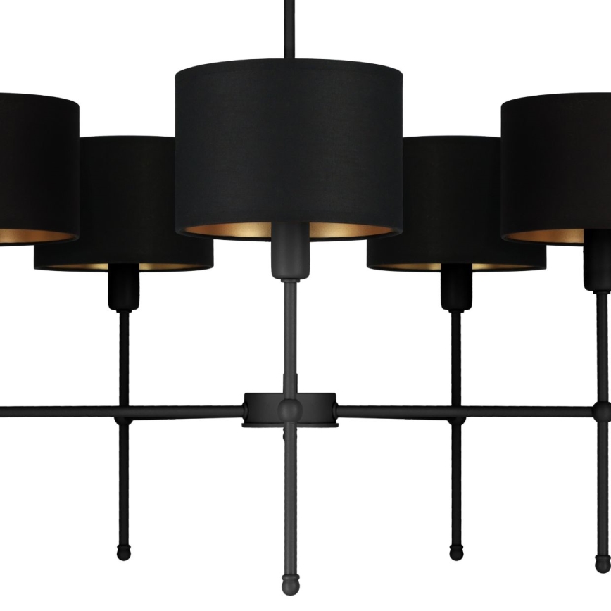 Kroonluchter aan stang MADELA 5xE14/40W/230V zwart