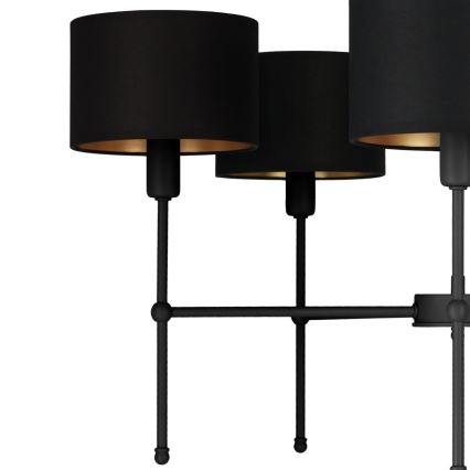 Kroonluchter aan stang MADELA 5xE14/40W/230V zwart