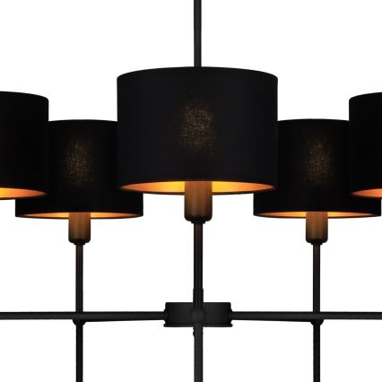 Kroonluchter aan stang MADELA 5xE14/40W/230V zwart