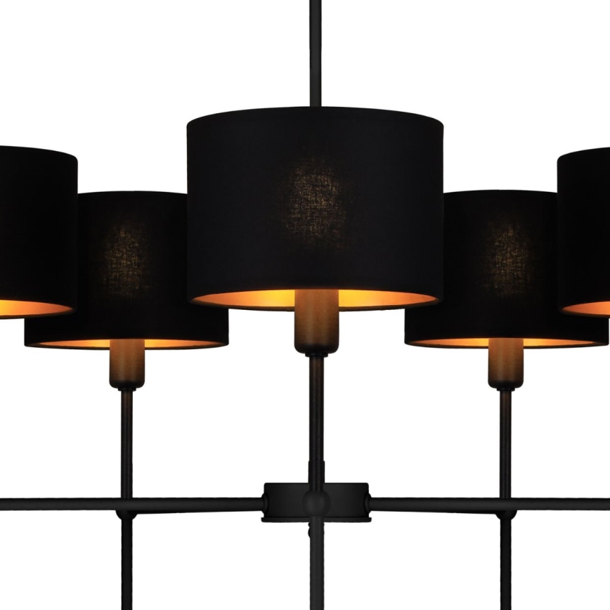 Kroonluchter aan stang MADELA 5xE14/40W/230V zwart