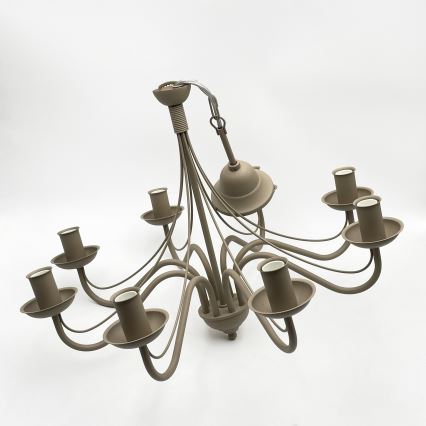 Kroonluchter ANTON aan ketting 8xE14/60W/230V beige