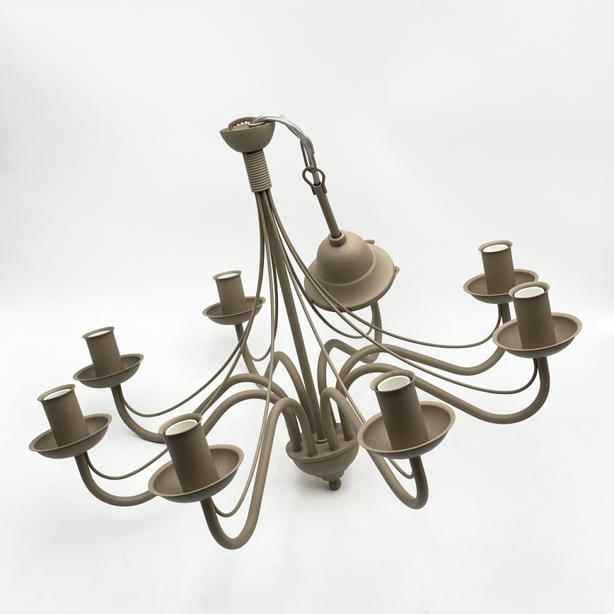Kroonluchter ANTON aan ketting 8xE14/60W/230V beige