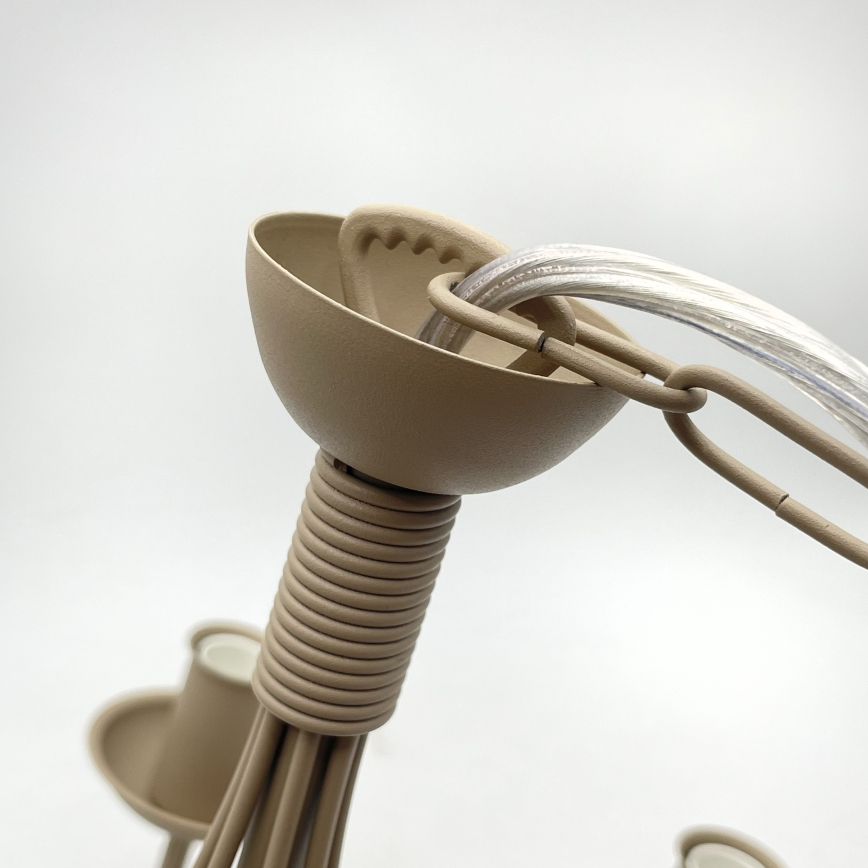 Kroonluchter ANTON aan ketting 8xE14/60W/230V beige