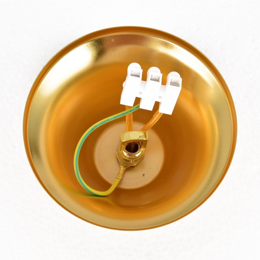Kroonluchter CRISTAL met ketting 7xE14/10W/230V zwart/goud