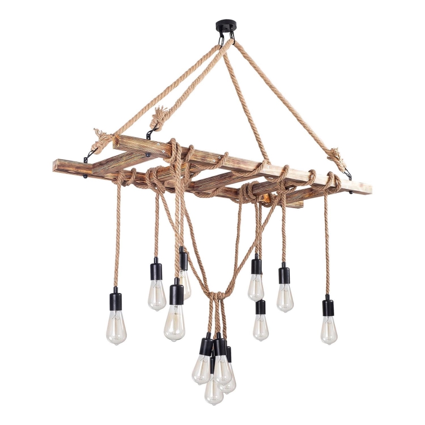 Kroonluchter EREBOS met kabelophanging 12xE27/40W/230V bruin