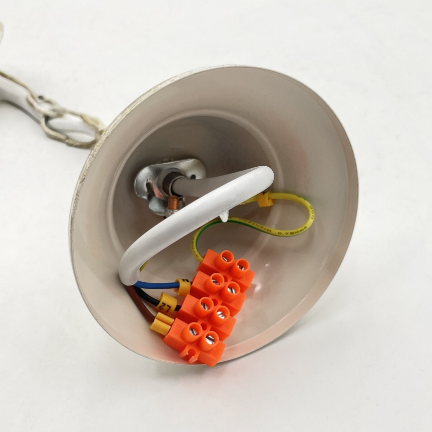 Kroonluchter met ketting ANTON 6xE14/60W/230V witte patina
