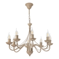 Kroonluchter met ketting ANTON 8xE14/60W/230V beige