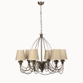 Kroonluchter met ketting CLASSIC 6xE14/40W/230V brons/beige