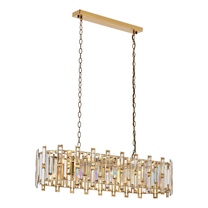 Kroonluchter met ketting CRYSTALLINE 13xE14/40W/230V goudkleurig