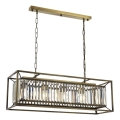 Kroonluchter met ketting CRYSTALLINE 4xE27/6W/230V bronskleurig