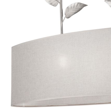 Kroonluchter met ketting NOEMI 2xE27/60W/230V zilver/witte patina