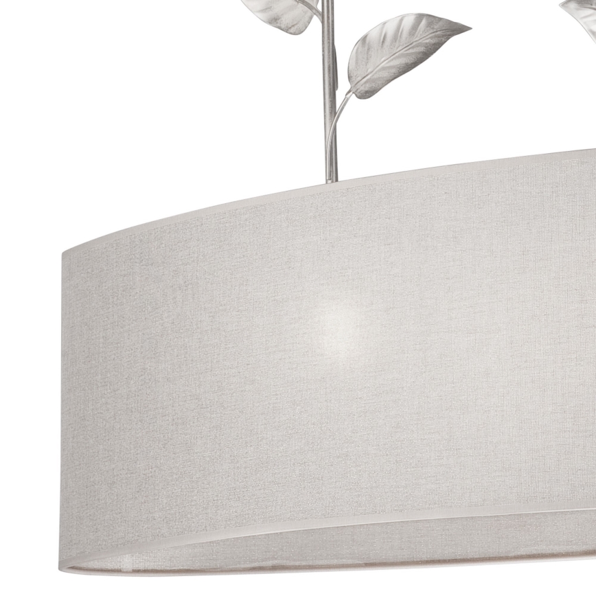 Kroonluchter met ketting NOEMI 2xE27/60W/230V zilver/witte patina