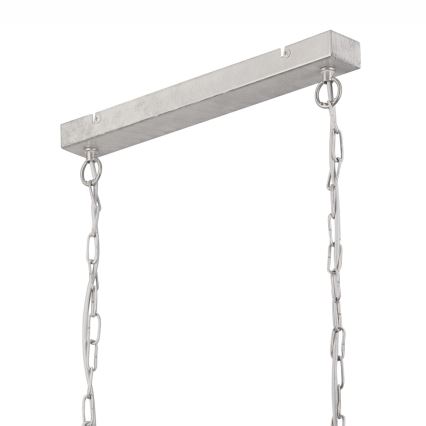 Kroonluchter met ketting NOEMI 2xE27/60W/230V zilver/witte patina
