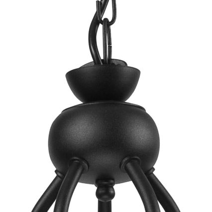Kroonluchter met ketting RETRO II 5xE27/60W/230V mat zwart
