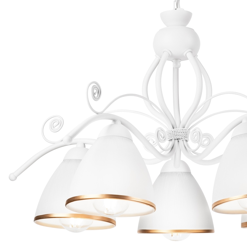 Kroonluchter met ketting RETRO II 5xE27/60W/230V wit