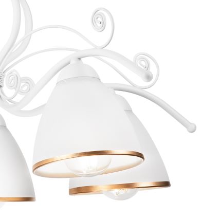 Kroonluchter met ketting RETRO II 5xE27/60W/230V wit