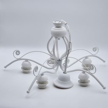 Kroonluchter met ketting RETRO II 5xE27/60W/230V wit