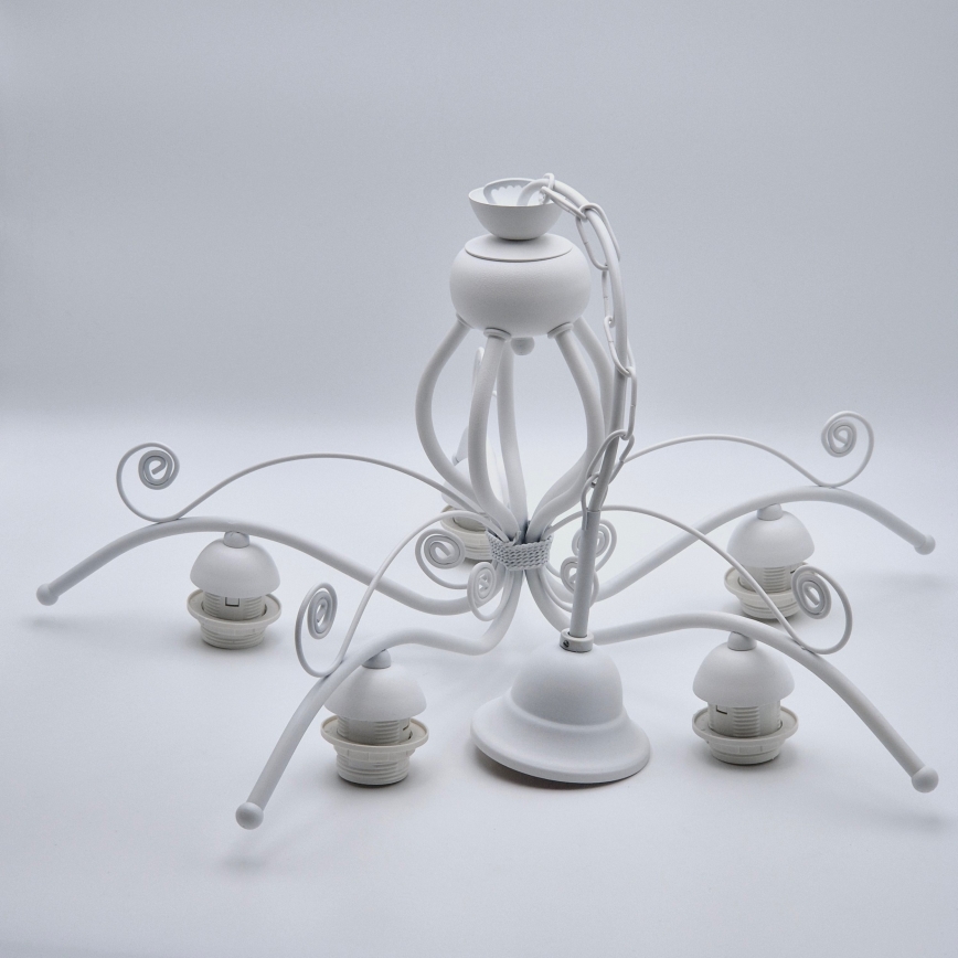 Kroonluchter met ketting RETRO II 5xE27/60W/230V wit