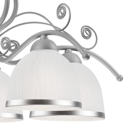 Kroonluchter met ketting RETRO II 5xE27/60W/230V zilver