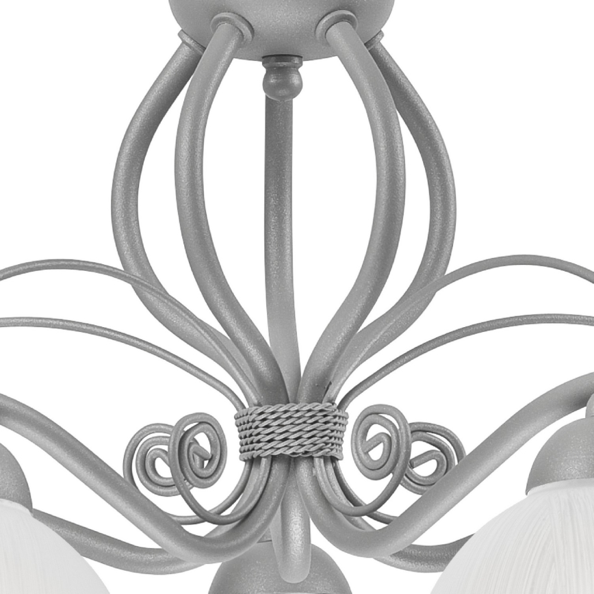 Kroonluchter met ketting RETRO II 5xE27/60W/230V zilver