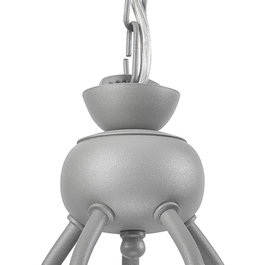 Kroonluchter met ketting RETRO II 5xE27/60W/230V zilver