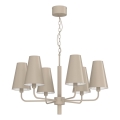 Kroonluchter met ketting TORTOLA 6xE14/15W/230V beige
