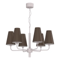 Kroonluchter met ketting TORTOLA 6xE14/15W/230V bruin/crème