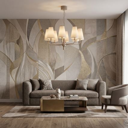 Kroonluchter met ketting TORTOLA 8xE14/15W/230V beige