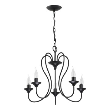 Kroonluchter met ketting UNITY 5xE14/10W/230V zwart