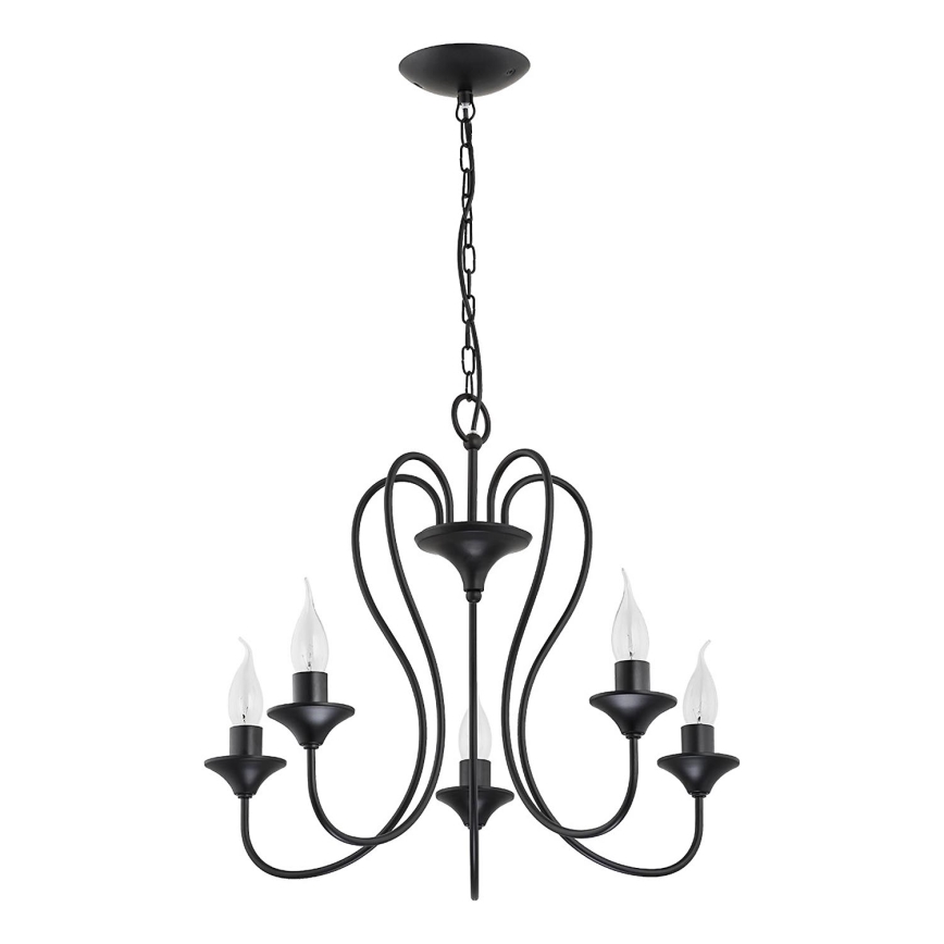 Kroonluchter met ketting UNITY 5xE14/10W/230V zwart